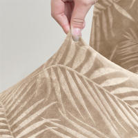 Cubierta De Silla De Velvet Suave 1/4pcs Para Banquete Y Hogar Anti Suciedad Elástica Con Diseño De Hojas Jacquard - details 3