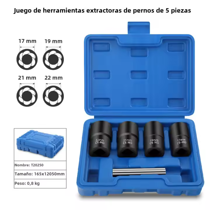 Juego De 5 Piezas De Extractores De Tornillos Destrozados 1/2'' Kit De Soldadura Para Tornillos Y Bisagras Roxos Dañados Obrados - 1