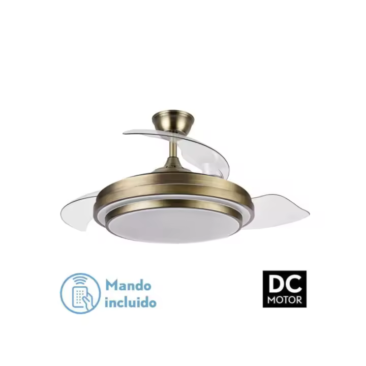 Fabrilamp - Ventilador Dc Ibe 72w 6117lm Cuero 3 Asp.desp. 108d 3000-4000-6000k Remoto, Memoria Y Temporizador - 1