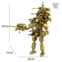Juguete De Construcción Skibidi Toilet Bloque De Oro Modelo De Hombre Del Reloj Titan Monitor De Batalla Mejorado Puzzle De Artesanía Para Niños - details 8