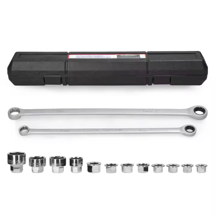 Juego De Llaves De Encaje Ajustable 15 En 1 De Acero Vanadio Cromado Kit De Llaves De Torque Para Reparación De Coches Herramientas Manuales - 1