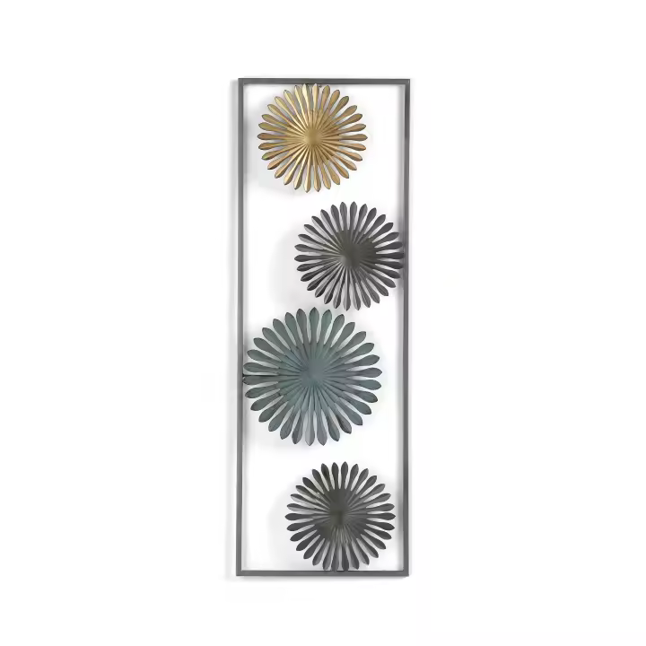 Hispanohogar Decoración Metálica de Pared Geométrie 90x31 Cm - 1