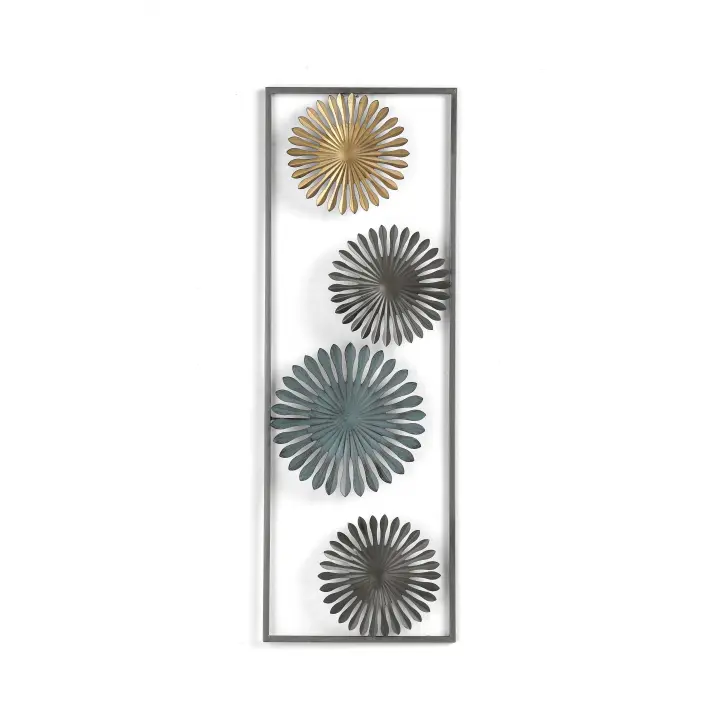Hispanohogar Decoración Metálica de Pared Geométrie 90x31 Cm - 1