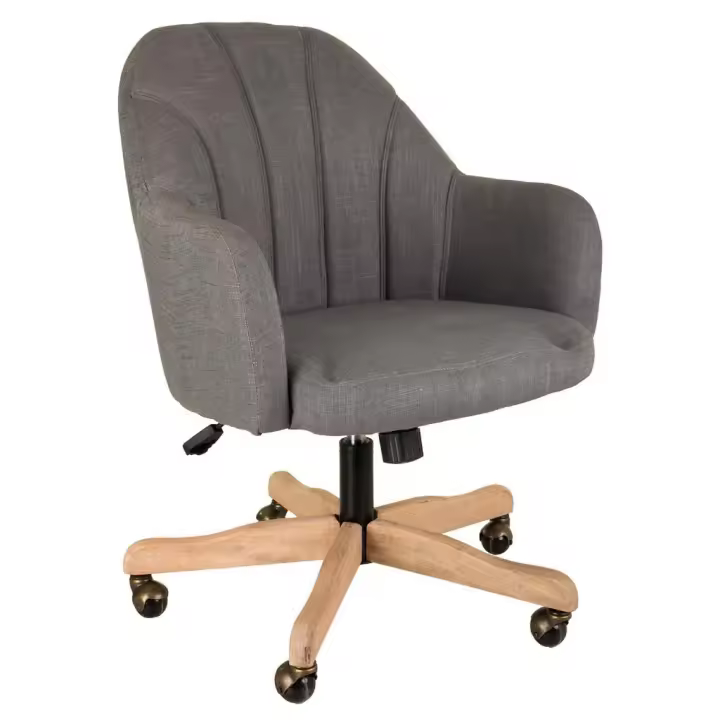 Silla De Madera Y Tapizada Con Ruedas 54x63x87cm, El mejor complemento para tu hogar - 1
