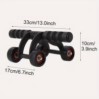 Rueda De Ejercicio Abdominal 1pc Con Cuatro Ruedas Para Estabilidad Equipo De Gimnasio Para El Hogar Fortalecimiento Del Core Y Acondicionamiento De Los Muslos - details 1