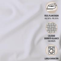Burrito Blanco Juego Sábanas 50% Algodón Sabanas Hosteleras Gris: Suavidad, Facilidad de Planchado y Estilo. - details 7
