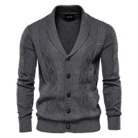 Cárdigan de manga larga con Cuello en V para hombre, suéter Gruese para hombre, cárdigan de DOT a la moda, chaqueta de estilo japonés - details 5