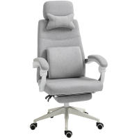 Vinsetto High Back Office Chair Modern Adjustable Reclining Executive Swivel Computer Desk Seat with Armrest and Footrest, Grey - details 0