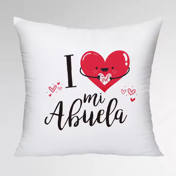 COJÍN I LOVE ABUELA con Relleno Incluido DÍA del Padre, DÍA DE LA Madre, Cumpleaños, Aniversario, Comunión, Navidad, San Valentín - Regalos Originales - 1