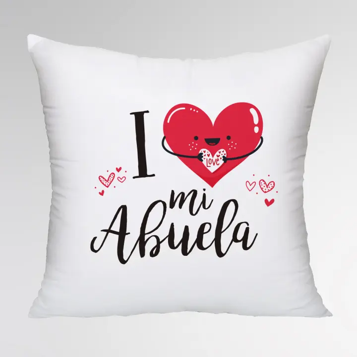 COJÍN I LOVE ABUELA con Relleno Incluido DÍA del Padre, DÍA DE LA Madre, Cumpleaños, Aniversario, Comunión, Navidad, San Valentín - Regalos Originales - 1