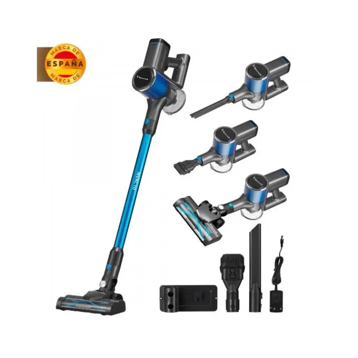 NARVI Aspirador Inalámbrico con Motor 250W, Batería Recargable y Extraíble,  Luz LED detección de polvo, Succión 100AW, Filtro HEPA y Cepillo Motorizado Anti enredos.  Ref. NVAC 10 - 1