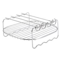 Rack De Almizcler Para Air Fryer Relleno De Acero Inoxidable Relleno De Brochetas Relleno De Almizcler Para Asado Y Barbacoa Herramienta De Cocina Resistentes Al Calor Y Fáciles De Limpia - details 0