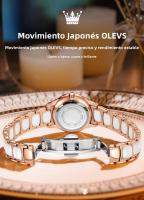 Reloj De Cuarzo Para Mujer OLEVS Movimiento Japonés Resistente Al Agua Acero Inoxidable Cerámica Lujo Reloj De Pulsera Para Damas Conjunto Popular - details 3