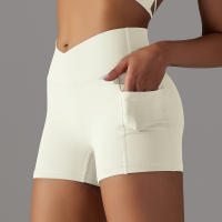 Shorts Deportivos Sin Costuras Cintura Alta Push up Yoga Elásticos Para Gimnasio Y Correr Shorts Transpirables De Poliéster Y Nylon - details 32