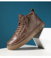 Botas De Cuero Para Hombre Alta Top Moda Algodón Zapatos De Tobillo Botines Casuales Negocios Exterior Zapatillas Nuevas Primavera/Otoño - details 13