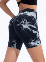 Shorts De Yoga Para Mujer Cintura Alta Sin Costuras Tie-Dye Elásticos Altos Transpirables Leggings De Gimnasio - details 2