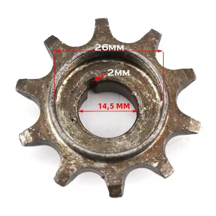 Nuevo Kit De Engranaje Y Montaje 44T Para Bicicleta Motorizada De 49cc 50cc 66cc 80cc Con Cadena De 15 Engranajes Metálicos Y Goma - 1