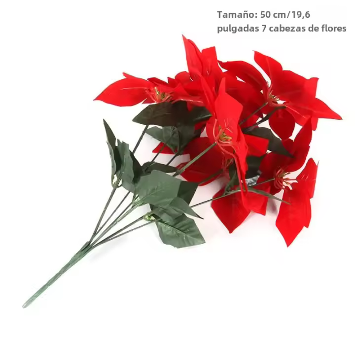 Arreglo De Poinsettias Artificiales Rojas Para Navidad Decoración De Árbol De Navidad Y Interior Exterior Joy-enlife - 1