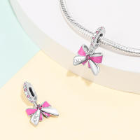 Encantos De Borla De Corazón Rosa En Plata 925 Encantos De Bolas Para Pulseras Originales DIY Joyería Accesorios De Moda Para Mujer - details 8