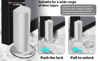 Parador De Puerta De Acero Inoxidable De Gran Resistencia Con Imán En Plata/Black Sin Necesidad De Clavos Soporte De Puerta De Hardware Para Casa - details 2
