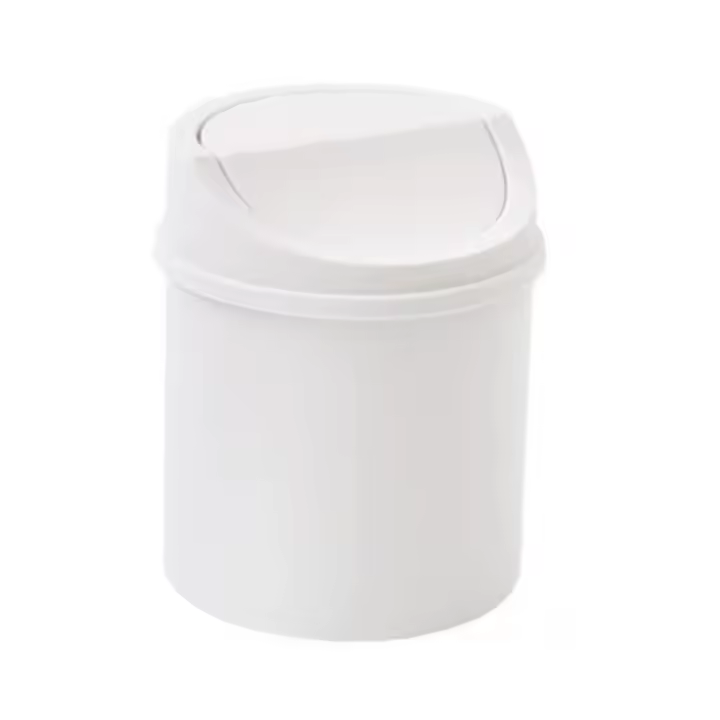 Mini Papelera De Escritorio Pequeña Cubeta Con Tapa Para Dormitorio Almacenamiento De Basura Para Espacio De Trabajo Hogar - 1