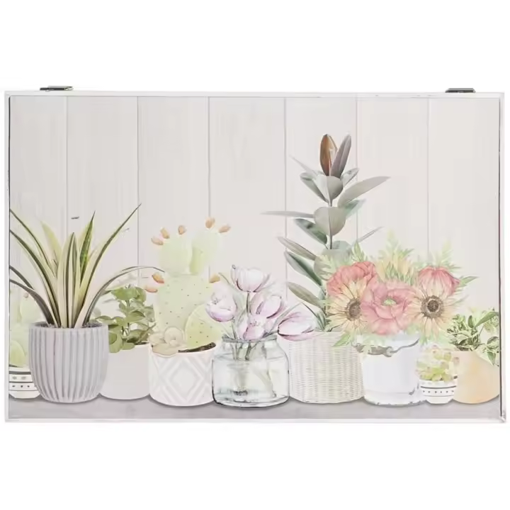 ALJOIR Tapa Contador de Luz Decorativo Tapa para Contadores de Luz 46 x 6 x 31cm Cubre Contador Eléctrico de Madera Diseños Modernos - Plantas en maceta - 1