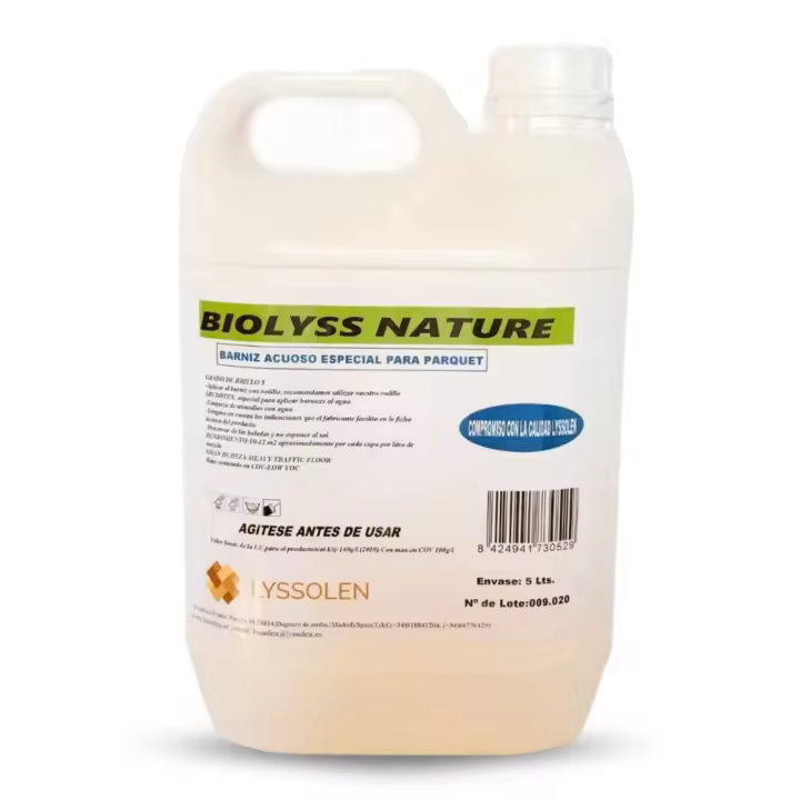 LYSSOLEN - Barniz de Poliuretano al Agua para Suelos de Madera Interior - Respetuoso con el Medio Ambiente - Protección y Durabilidad Superior - Fácil Aplicación Trasparente Incoloro - 1
