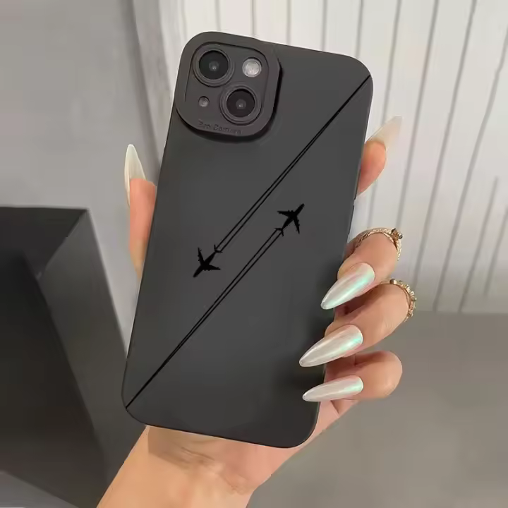 Funda De Teléfono De Alta Calidad Con Patrón De Avión Para iPhone 15 pro Max 14 13 12 11 XS XR X 7 8 plus SE 2020 Mini Resistente a Los Golpes Suave Con Bumper - 1