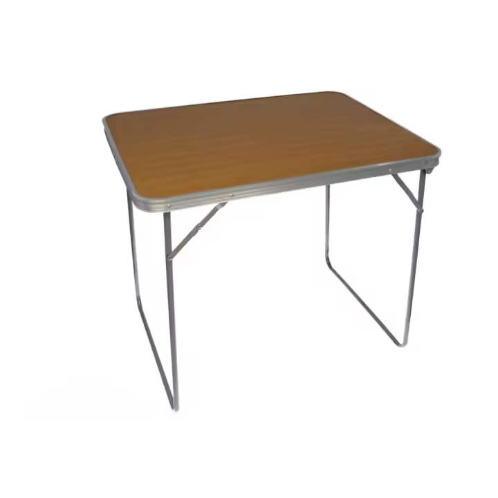 Gerimport Mesa de Camping Plegable de Color Marrón Borde Aluminio 80x60x70cm - 1