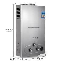 Calentador de agua a Gas GLP, con kit de cabezal de ducha, 12KW/16KW, 6L/8L, caldera de agua de propano sin tanque de acero inoxidable, electrodoméstico para acampar en el hogar - details 1