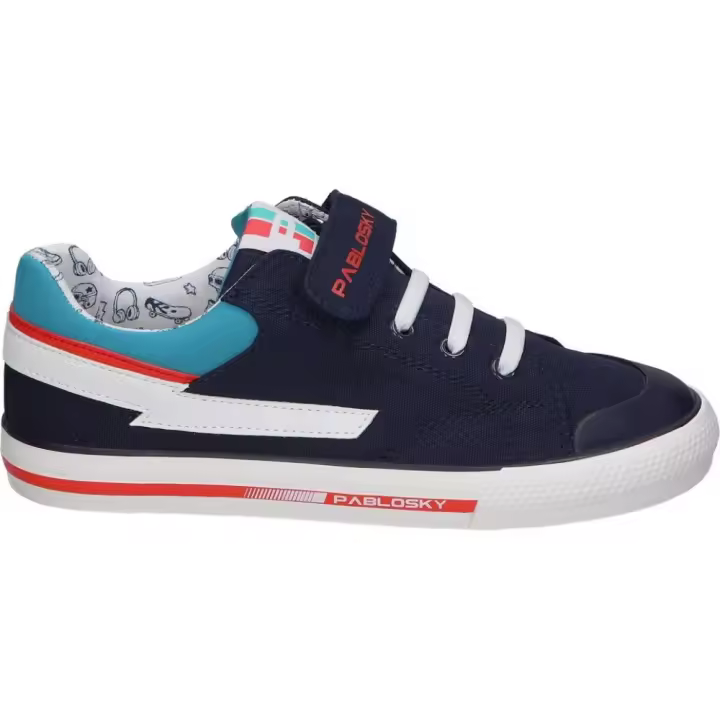PABLOSKY | Zapatillas Pablosky para Niño – Lonas en Color Azul Marino con Detalles – Deportiva con Cordones y Velcro – Máxima Sujeción – Cómodas y Versátiles – Modelo 981020 - 1