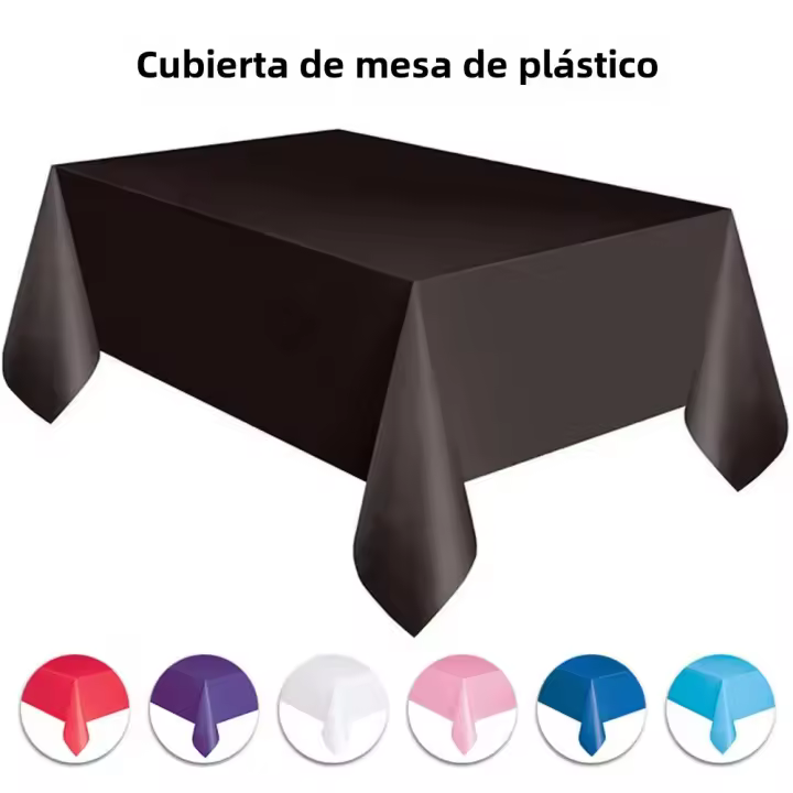 Mantel Rectangular De Plástico Grande Para Fiesta Bodas Navidad Rojo Blanco Negro Lavable Cubierta De Mesa Disponible En Color Sólido - 1