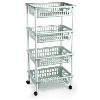 MAXHOME-Carrito verdulero Modelo PLFT de plástico con 4 Niveles y Ruedas, cestas apilables portaobjetos, Frutas, Verduras, Cocina, baño (85 x 40 x 30cm) - details 8