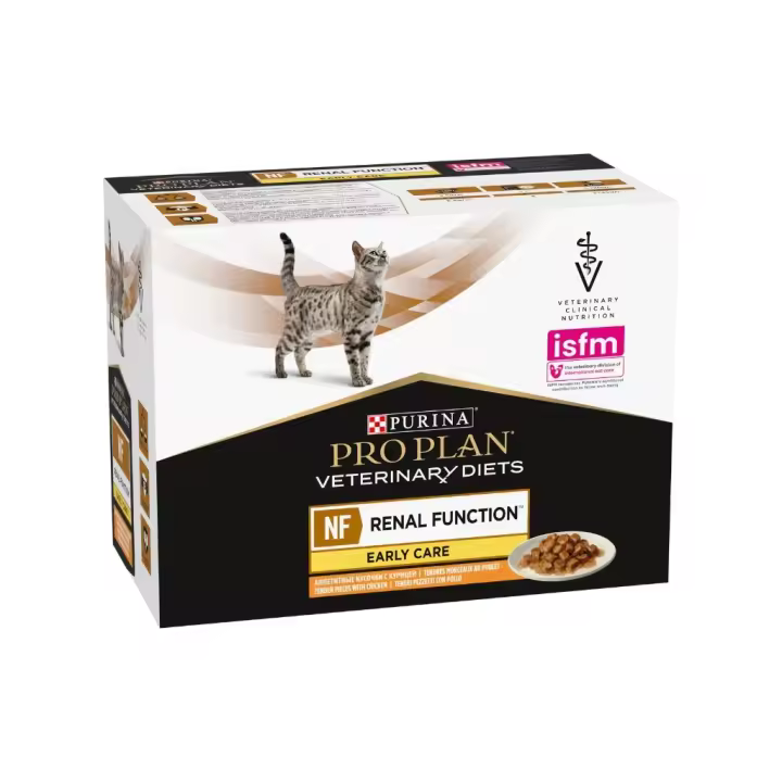 PRO PLAN DV - Feline NF Renal Function Early Care Sobres Pollo (10x85 gr) - Comida Húmeda para Gatos que Ayuda a Manejar la Insuficiencia Renal Crónica - 1