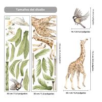 Pegatina De Pared Boho Grande De Animal Africano León Y Giraffa Tropical Árbol Acuarela Decoración Para Niños Habitación De Niños Hombres Decoración De Hogar - details 1