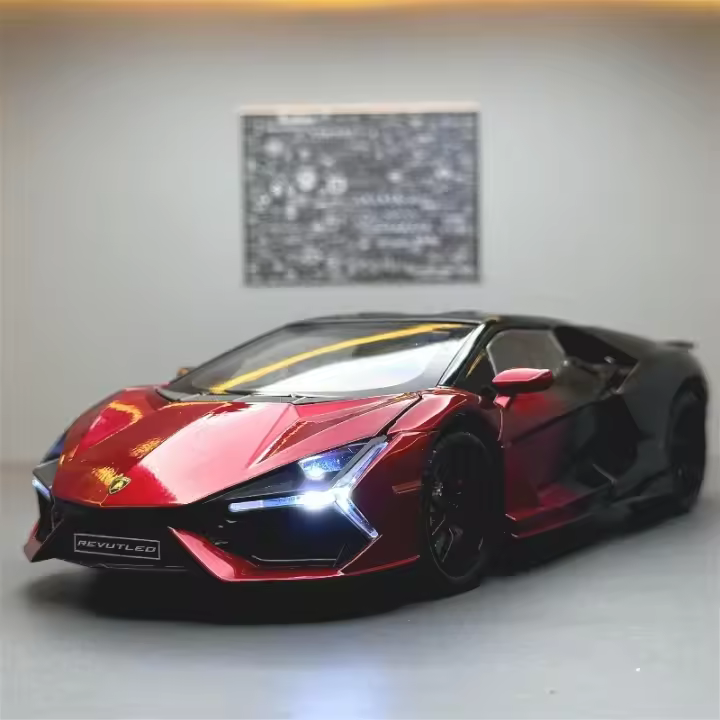 Lamborghini Revuelto Super Coche De Juguete Para Niños Modelo a Escala 1:24 Con Sonido Y Luz Vehículo Diecast Colección Miniatura Metal - 1
