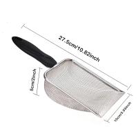 Shovel De Acero Inoxidable Para Gatos 2X2mm Pores Finales Suministros Para Mascotas Apto Para Lodo De Gato Y Limpieza De Feces De Animales Pequeños - details 5