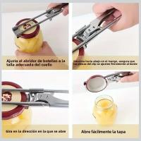 Ajustable Abrebotellas Y Abrepatas De Acero Inoxidable Multifuncional Con Mango Ergonómico Herramienta De Apertura De Tapas Auxiliada - details 5