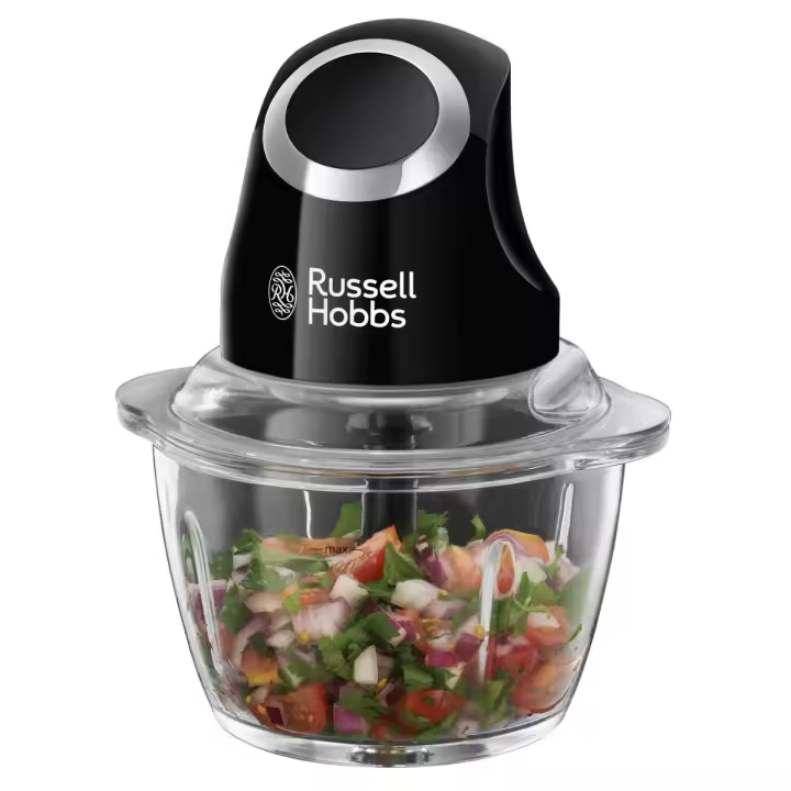 Russell Hobbs Picadora De Alimentos Matte Black 24662-56 | Picadora Eléctrica De 500ml, Cuchillas De Acero Inoxidable, Accesorios Aptos Para Lavavajillas, Manejo Con Un Solo Botón, Color Negro - 1