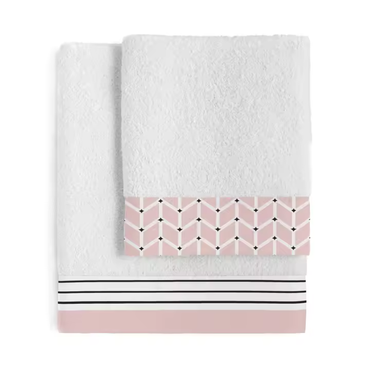 Happyfriday- Blush Juego toallas Pack de 2, Toallas 100% Algodón, calidad de 500 Gr x m2, Fabricado en España - 1