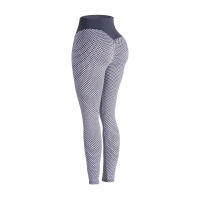 Leggings De Cintura Alta Para Mujer Yoga Levantamiento De Glúteos Honeycomb Pantalones De Yoga De Pierna Completa Spandex Polyester - details 4
