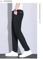 Pantalones Casuales Para Hombre De Seda Helada Verano Alta Elasticidad Suave Cómodo Negocios Rectos De Alta Calidad Talla Mediana Color Caqui - details 8