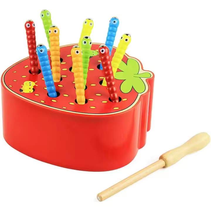 Juguetes educativos para niños de 1, 2 y 3 años, aprendizaje temprano de habilidades motoras finas, juego de atrapar insectos y frutas como regalo de cumpleaños, juego de aprendizaje - 1