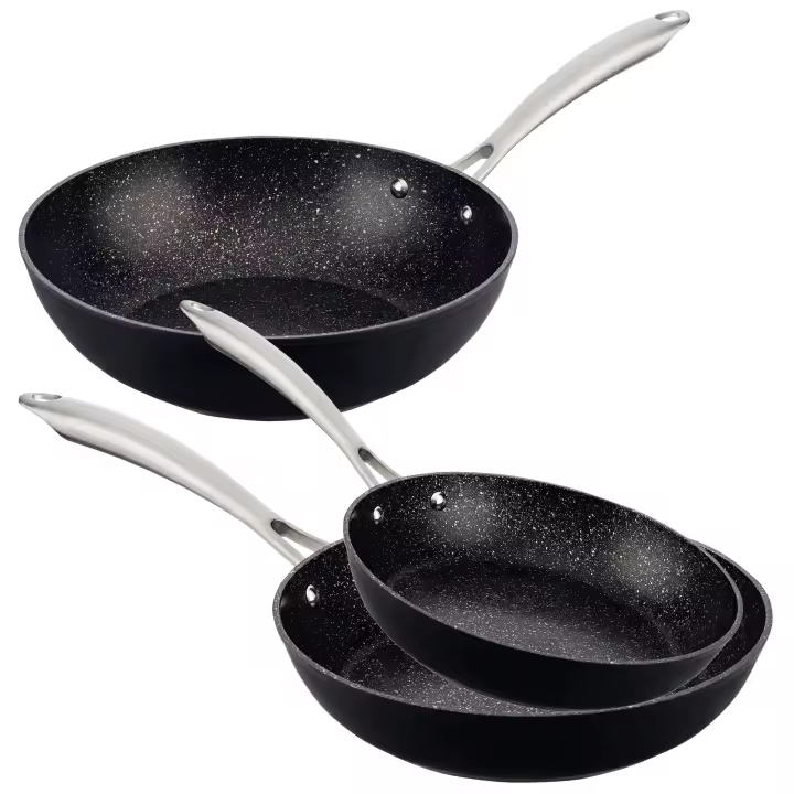 Set VITA SAN IGNACIO 3 sartenes: Ø24, Ø28 y Wok Ø28 cms, aluminio forjado, inducción - 1
