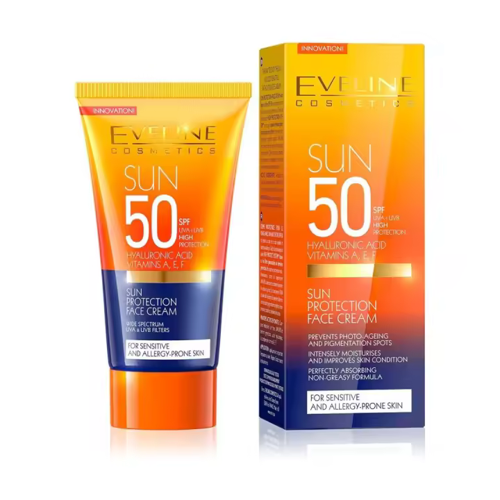 Crema solar facial 50% protección de EVELINE - 1