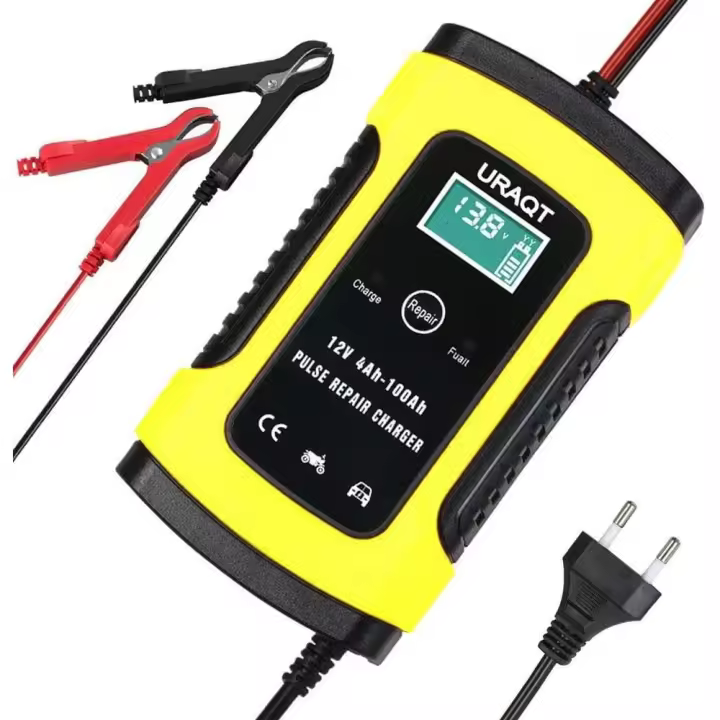 Cargador de Batería, 6A 12V Cargador de Batería de Coche Inteligente Automático, Cargador Baterias Coche Pantalla Táctil LCD y Múltiples Protecciones, para Coche Moto ATV RV Barco - 1