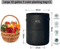 Bolsa para Plantas 3 Piezas Bolsa para Cultivo de Plantas de 10 Galones, Bolsas para Plantar Vegetales with Solapa y Asas, para Plantar Patatas, Zanahorias, Fresas, Tomates, Flores-Tricolor - details 2