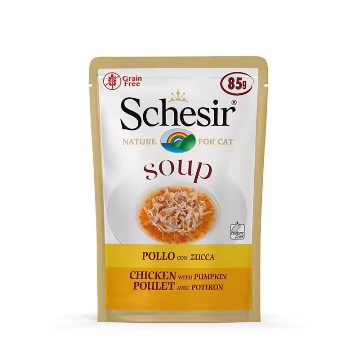 Schesir Soup Pollo y Calabaza Sobres Comida Húmeda para Gatos - 20 unidades x 85gr - 1