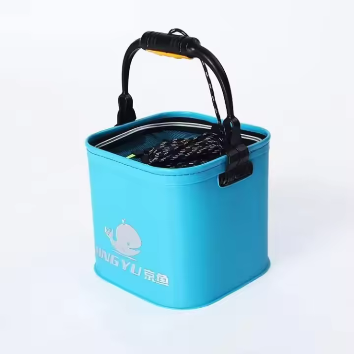YIJIA Cubo de Pesca portátil, Cubo De Pesca Plegable, Mini Cubo De Pesca De 12 L, Almacenamiento De Agua Portátil, Cubo De Cebo Vivo, Pesca Al Aire Libre, Senderismo, Barbacoa, Jardín, Playa. - 1