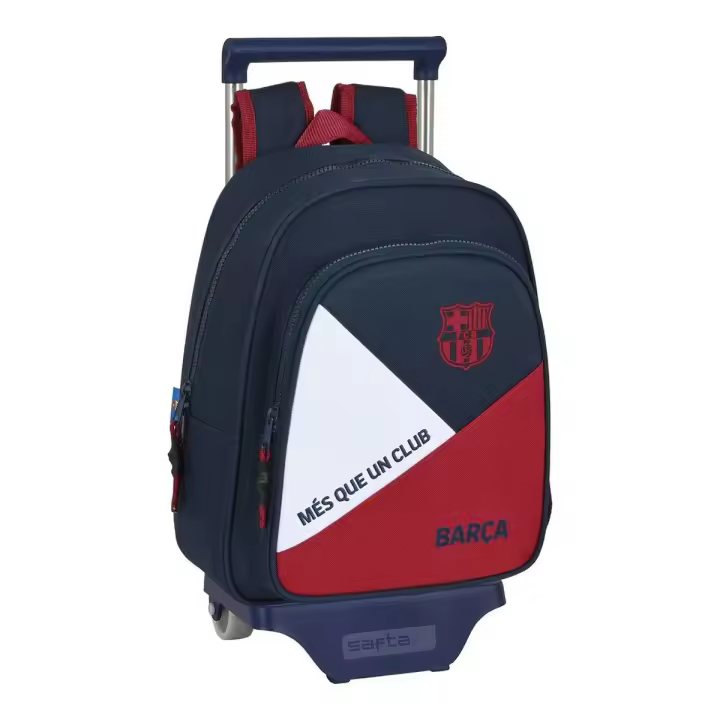 Mochila Escolar con Ruedas F.C. Barcelona Corporativa Azul Granate (27 x 33 x 10 cm) - 1